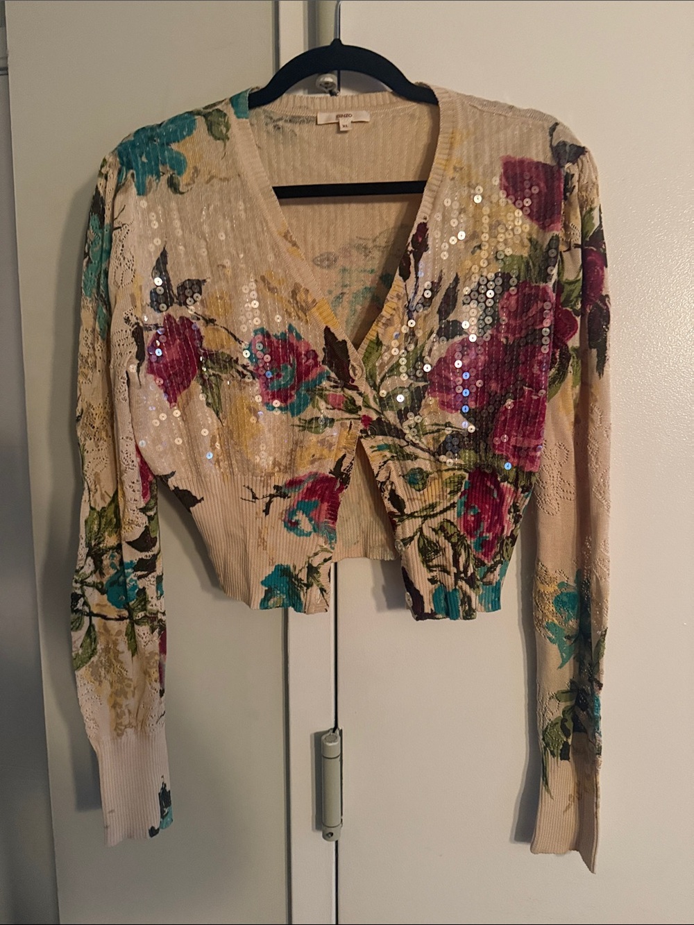 Vintage Kenzo Sequin & Multicolored Cardigan